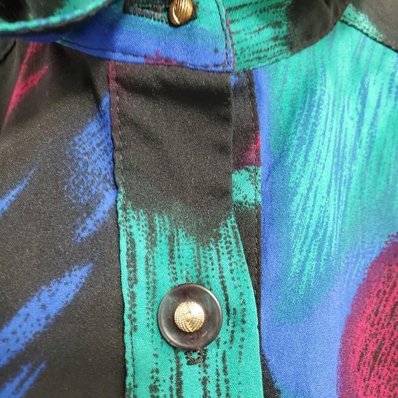 Vintage Miami-Style Colourful Blouse Unisex - Picture 3 of 6